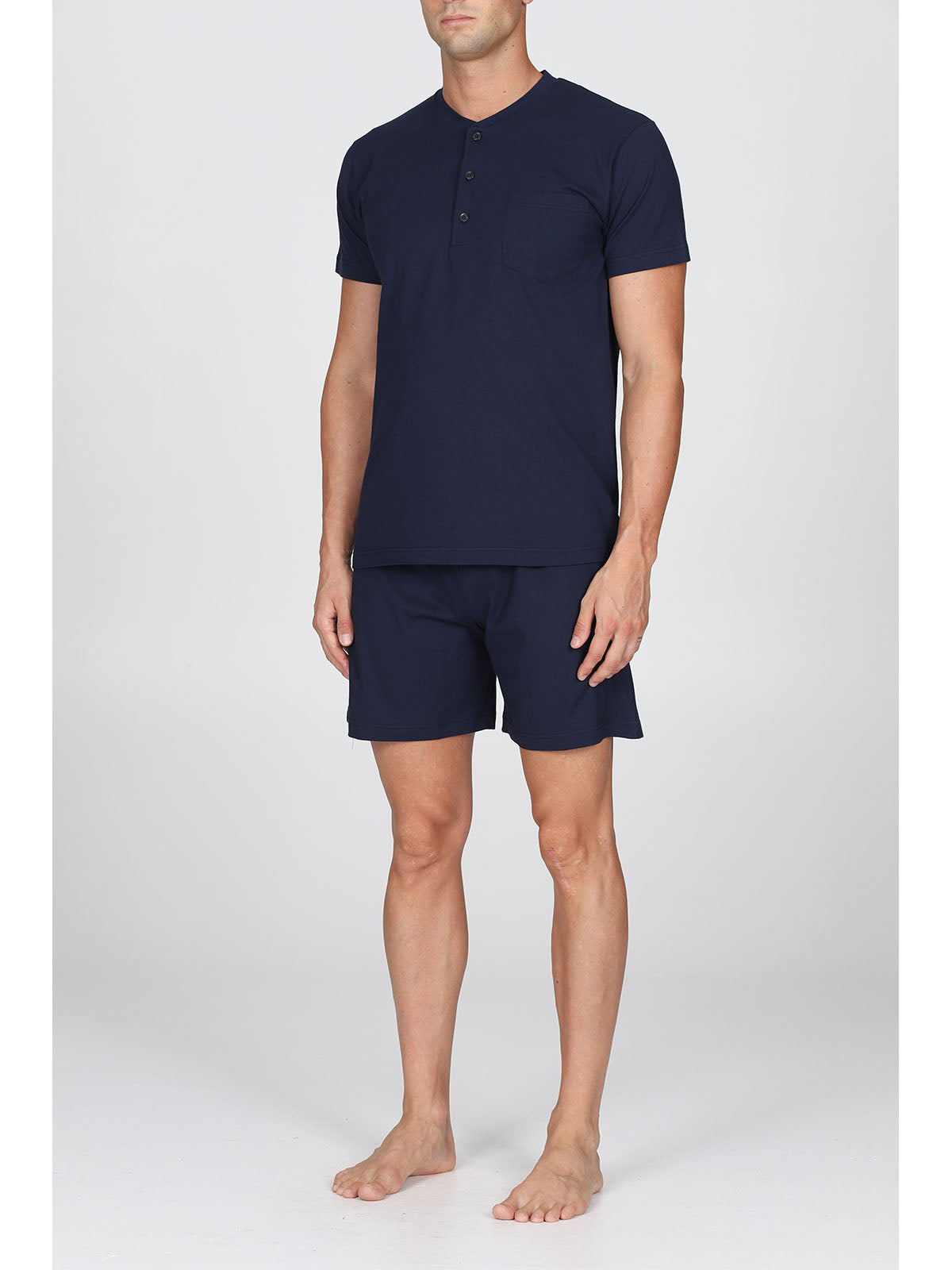 Pigiama Corto In Fresco Jersey Di Puro Cotone