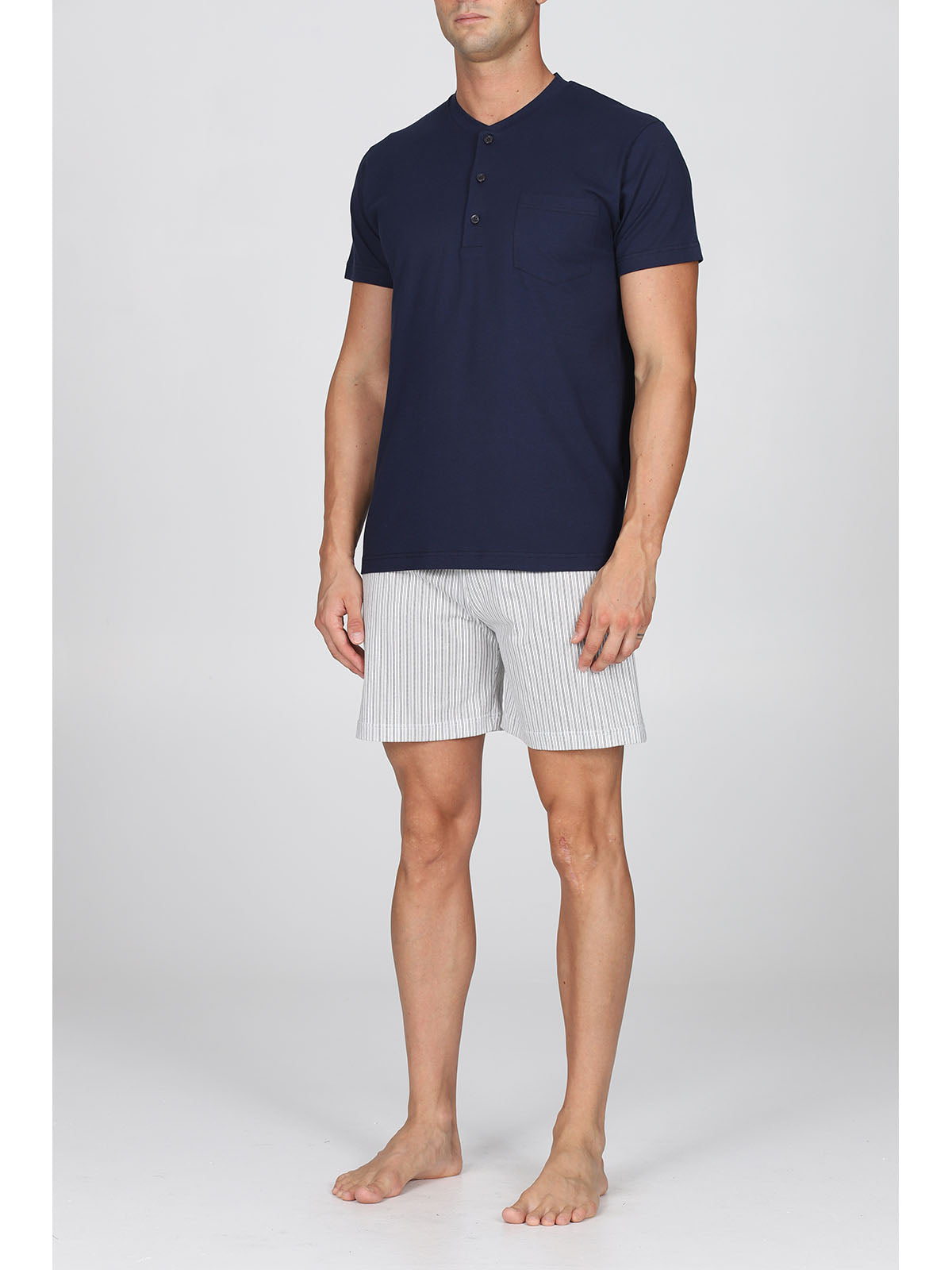 Pigiama Corto In Fresco Jersey Di Puro Cotone