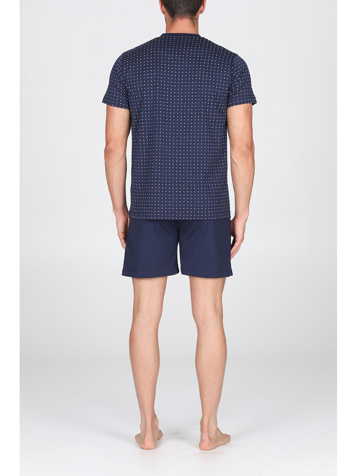 Pigiama Corto Serafino In 100% Cotone