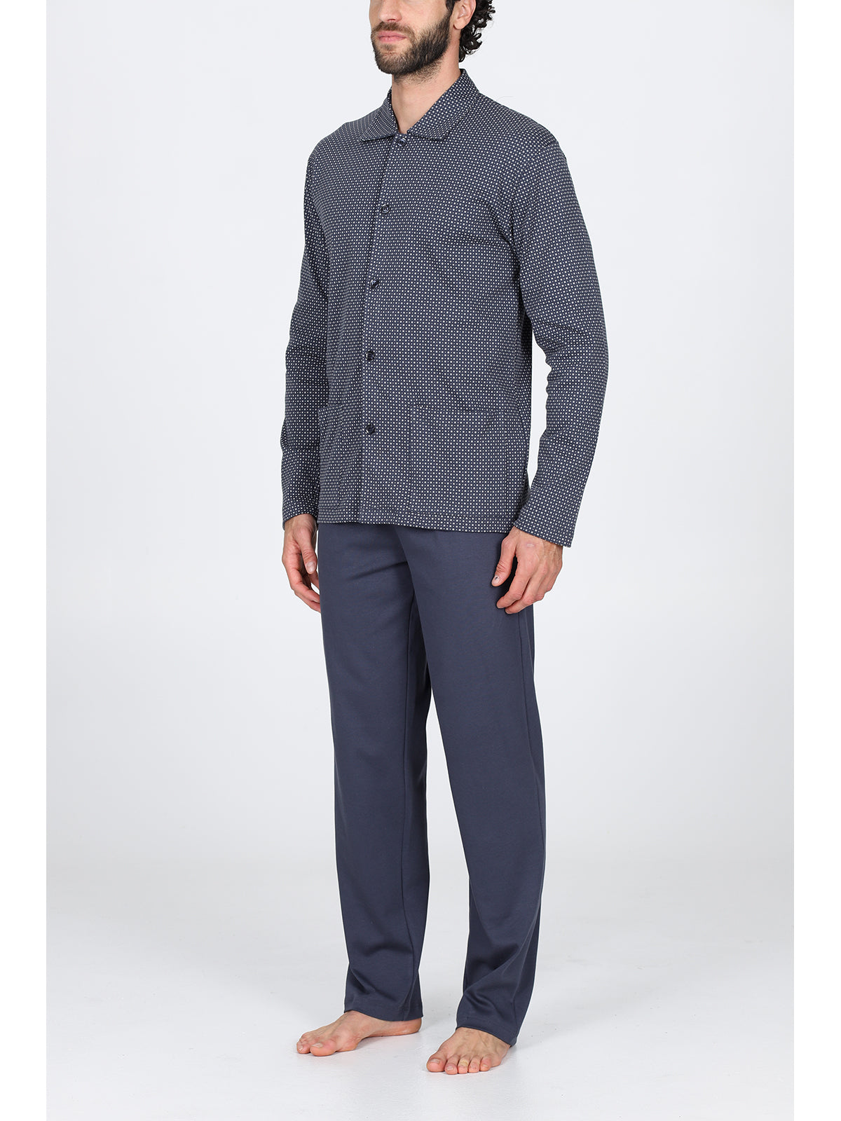 Pigiama cardigan in morbido interlock di puro cotone anncercgr Alpina