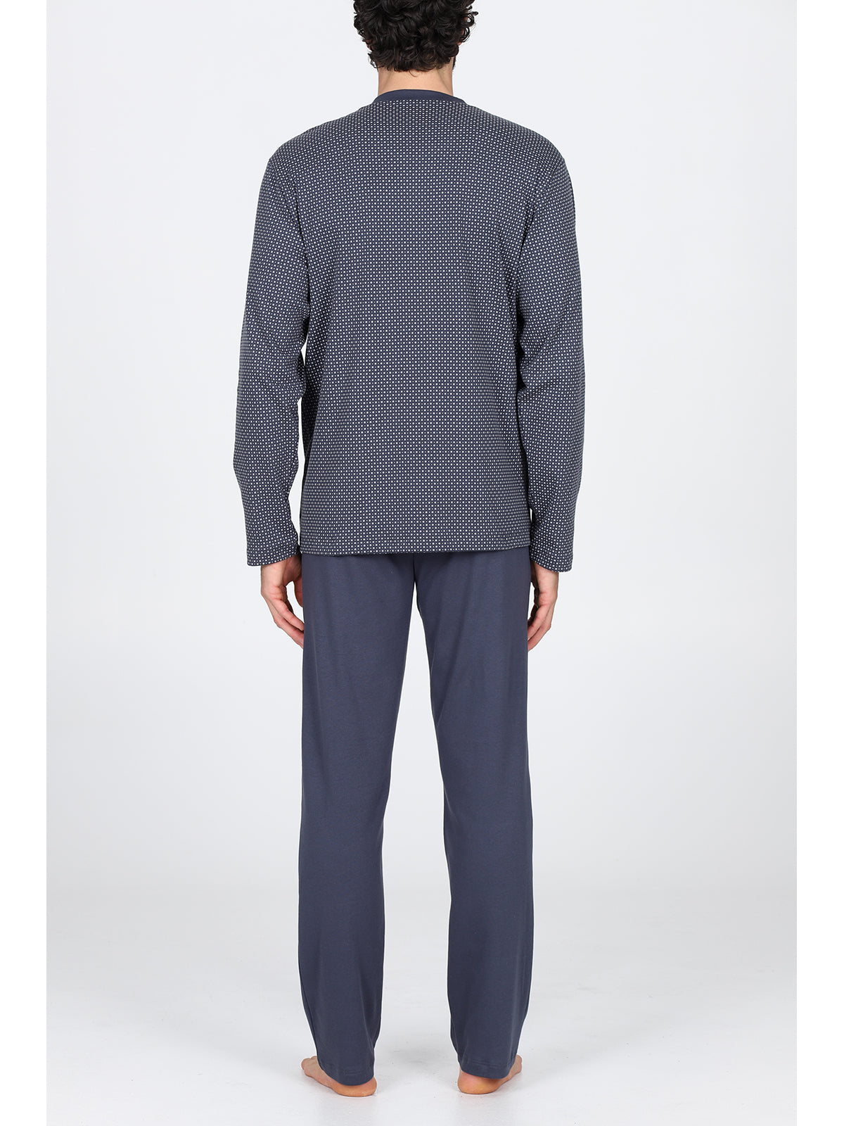 Pigiama lungo serafino in caldo interlock di puro cotone anncercgr Alpina