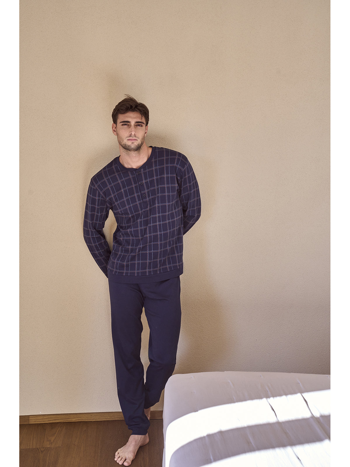 Franco pigiama lungo serafino tuta Quadro Blu Alpina