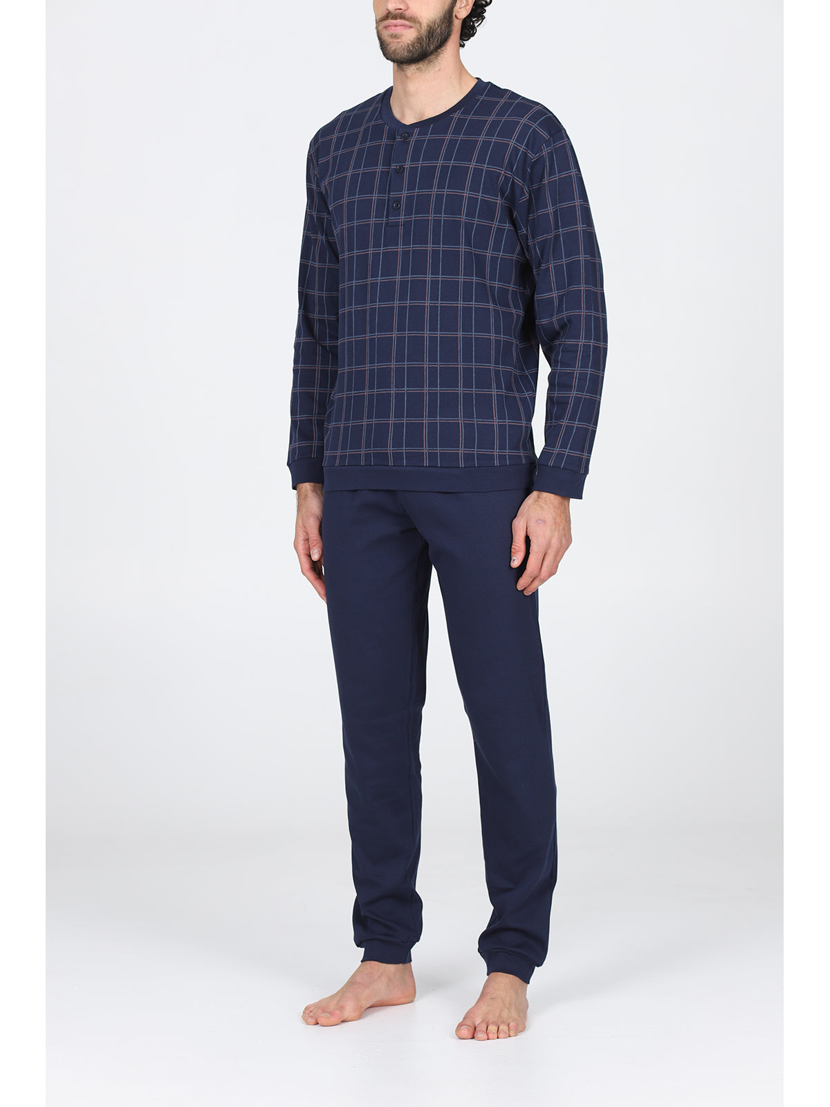 Franco pigiama lungo serafino tuta Quadro Blu Alpina