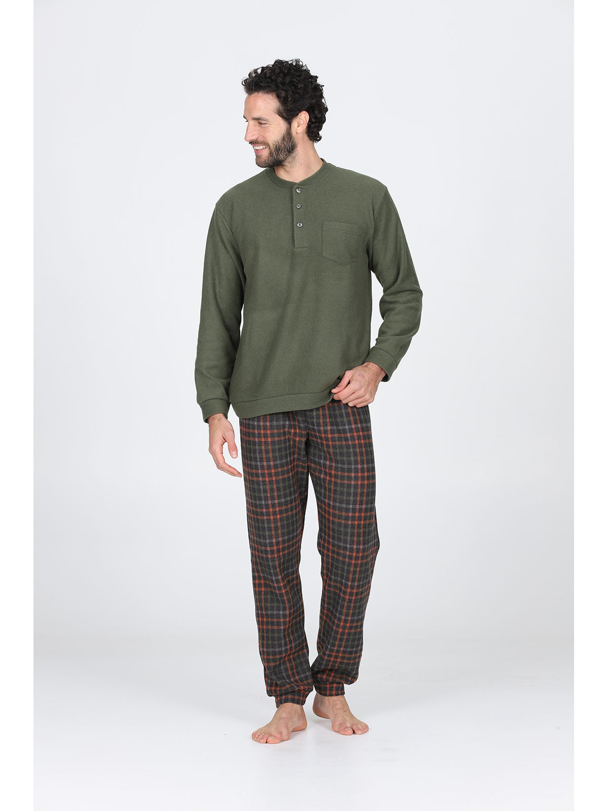 Pigiama lungo serafino tuta Scoz.grigi Alpina