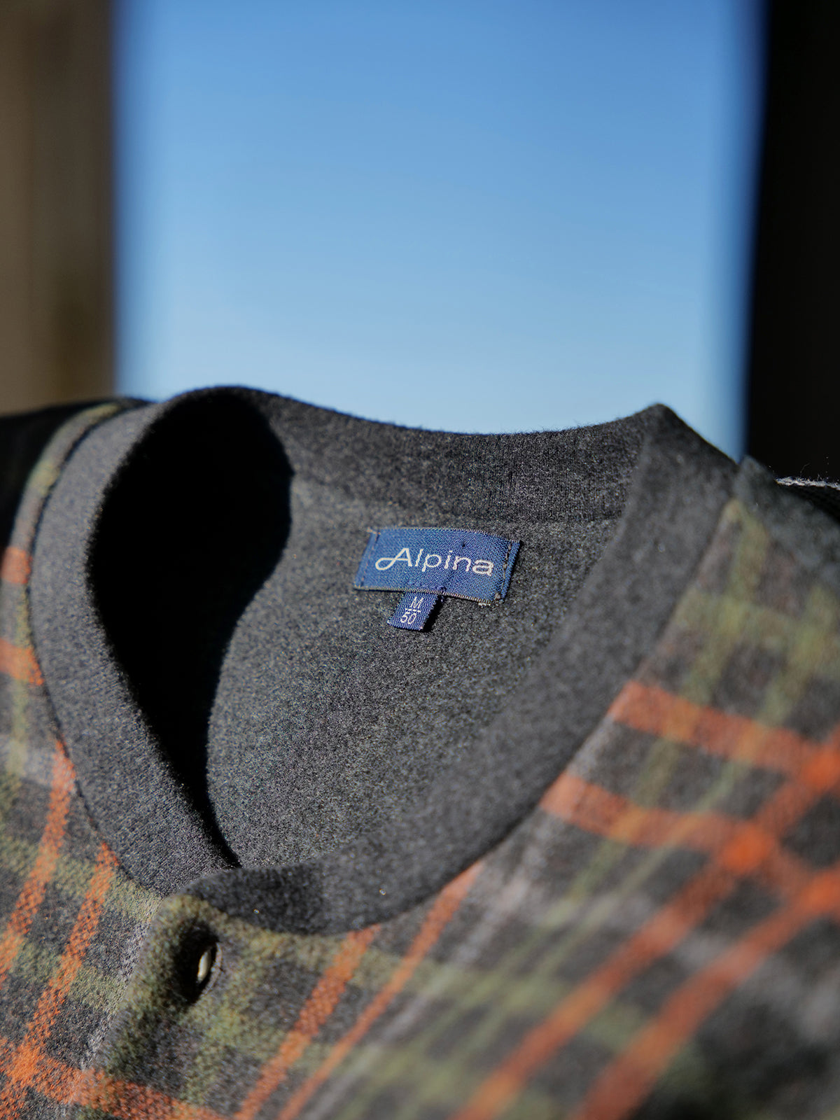 Pigiama lungo serafino tuta in caldo cotone Scoz.grigi Alpina