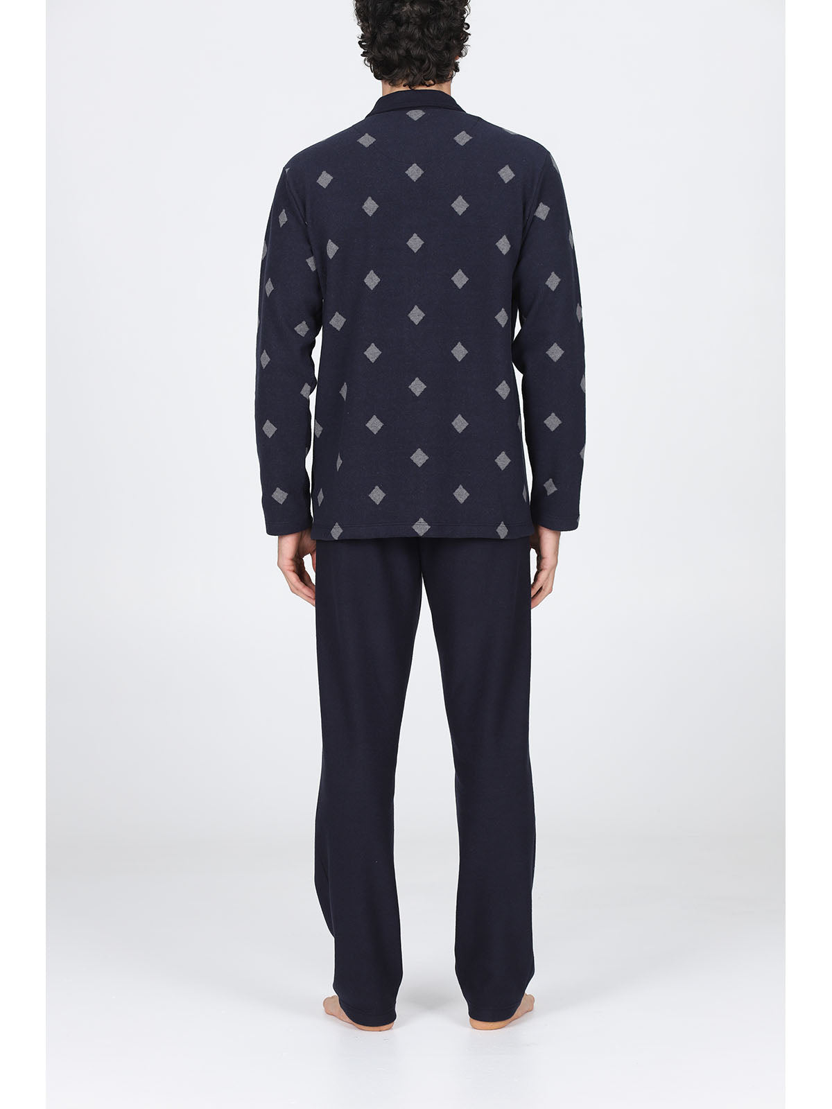 Pigiama lungo cardigan in caldo cotone annrombo Alpina