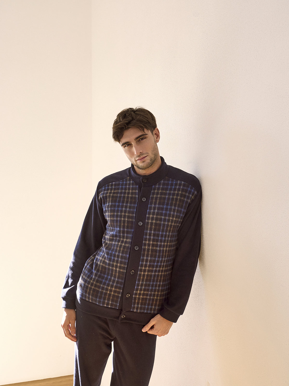 Pigiama lungo cardigan tuta Scoz.blu Alpina