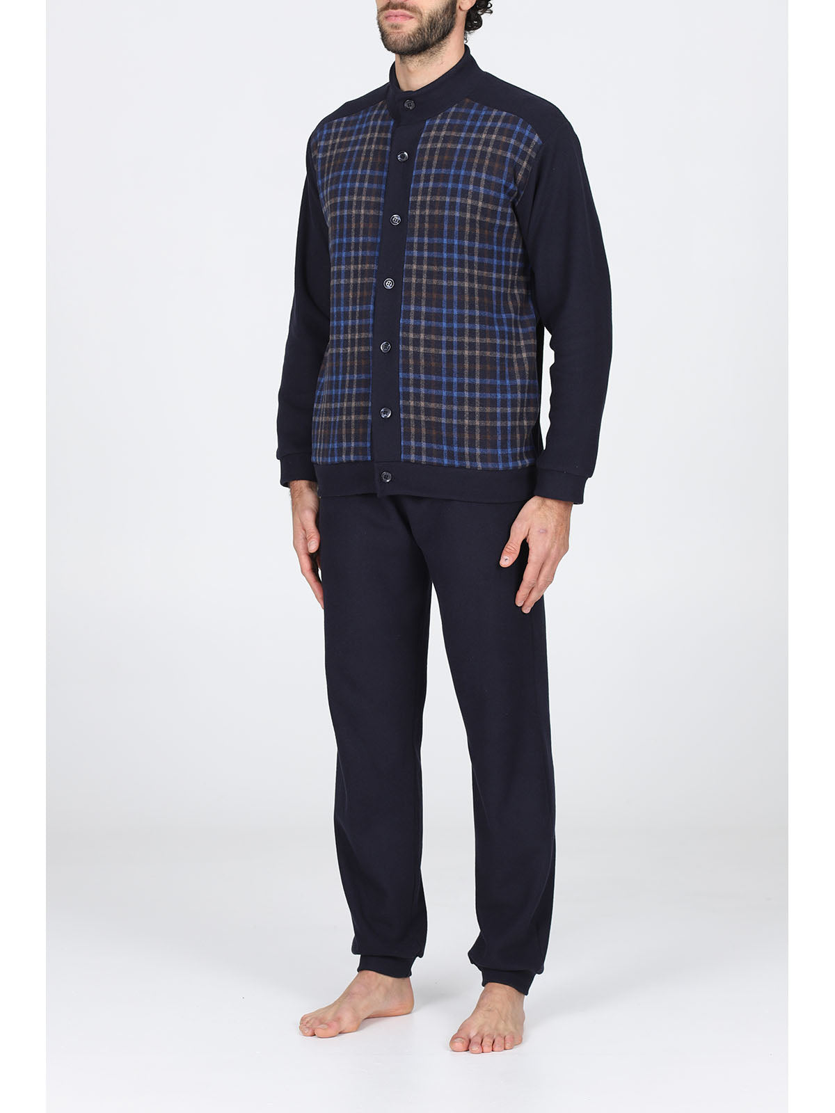 Pigiama lungo cardigan tuta Scoz.blu Alpina