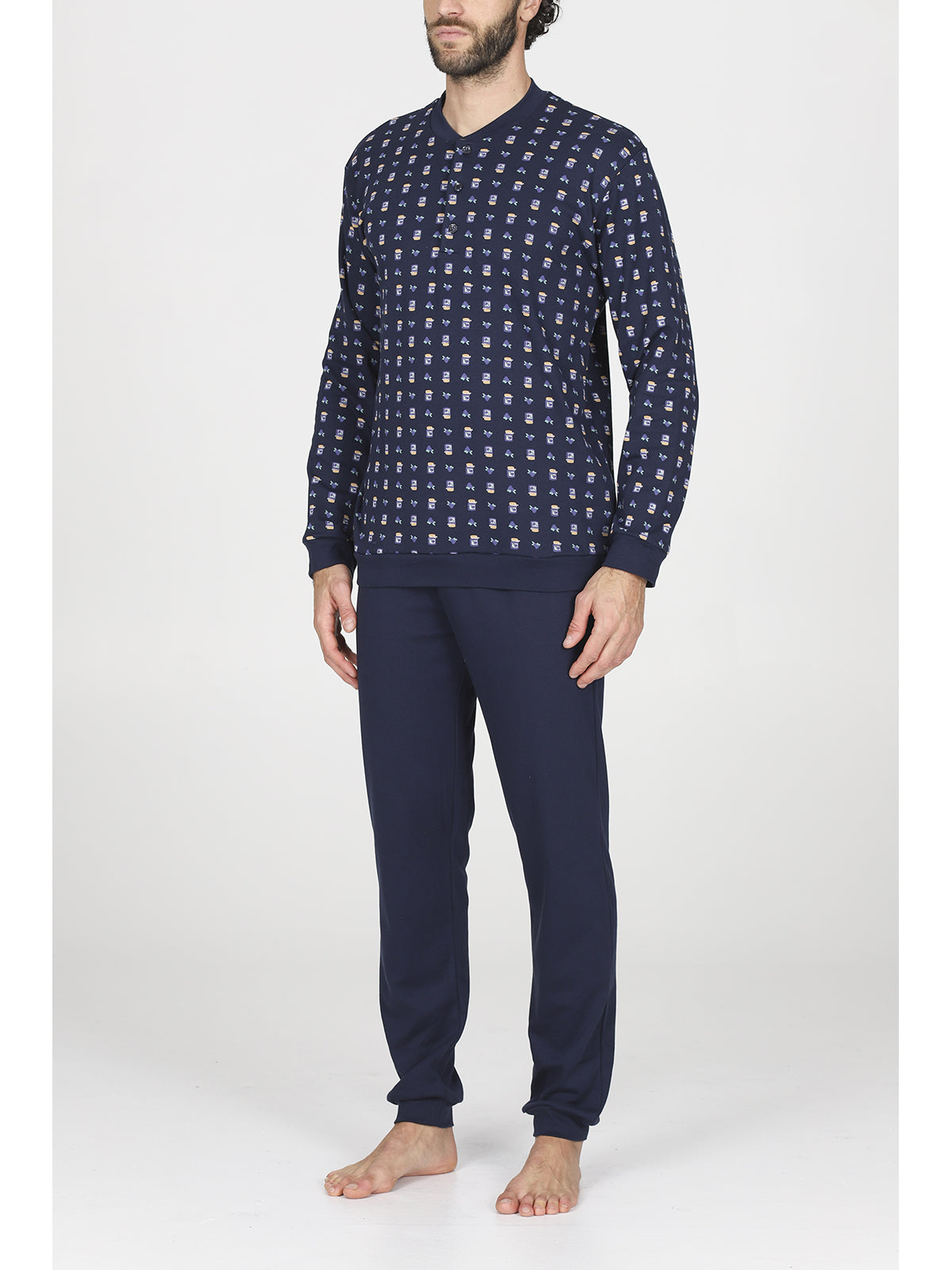 Morbido pigiama lungo serafino