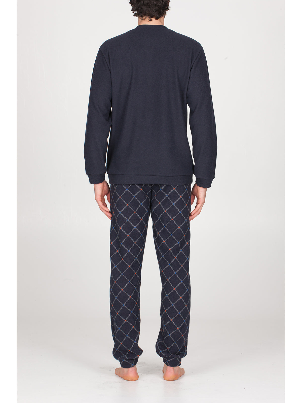 Pigiama con taschino in caldo cotone jacquard Rombo Alpina