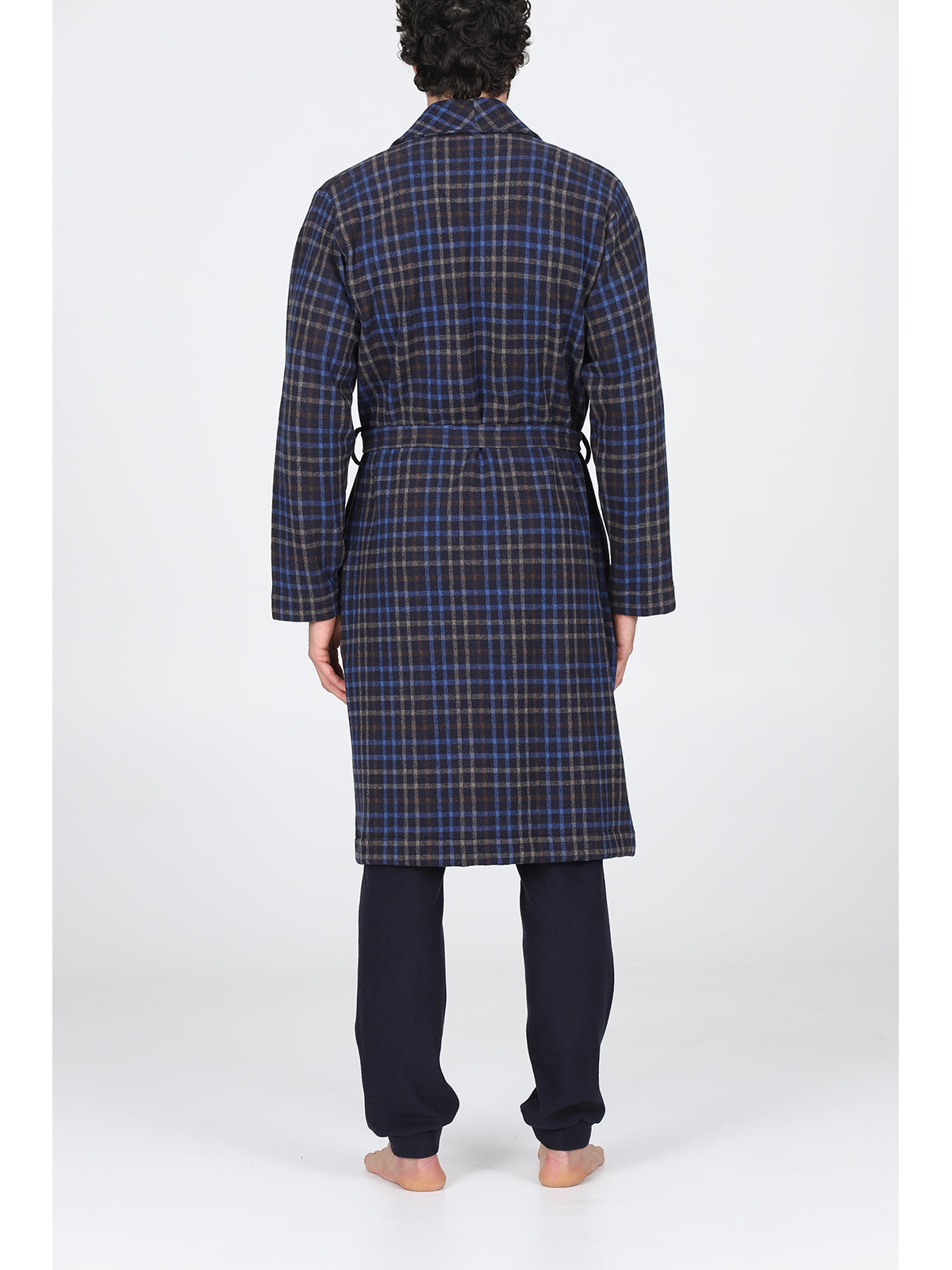 Vestaglia in caldo cotone jacquard Scoz.blu Alpina