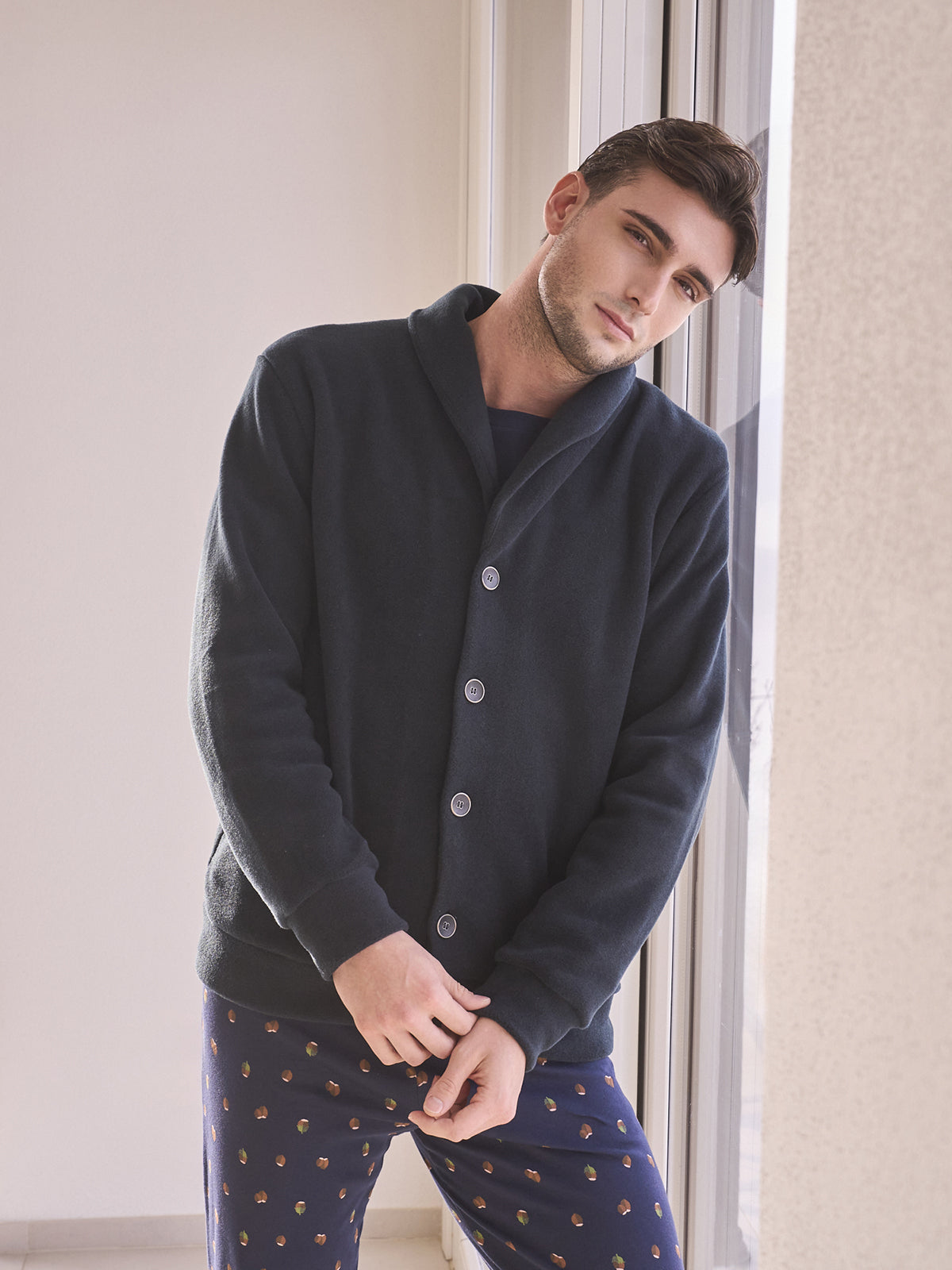 Giacca da camera abbottonata Blu Alpina