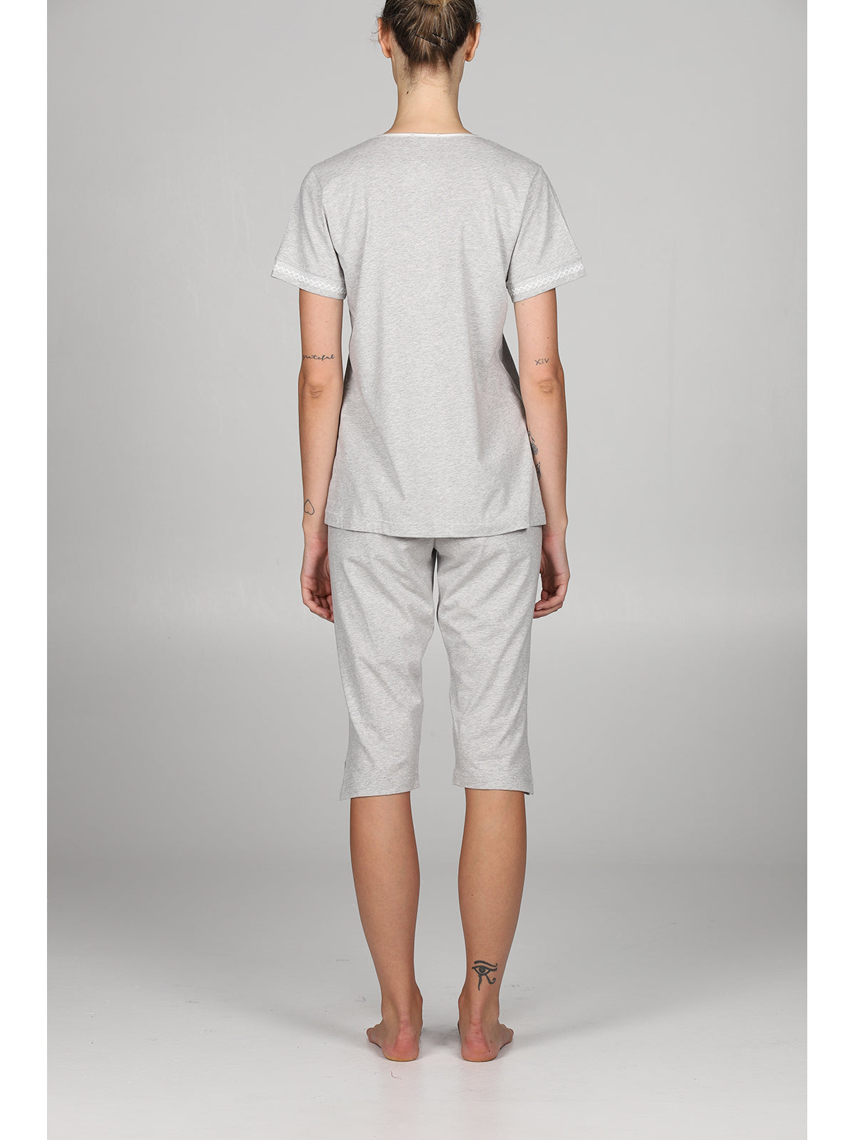 Fresco pigiama cardigan pantalone capri anngrigme Alpina