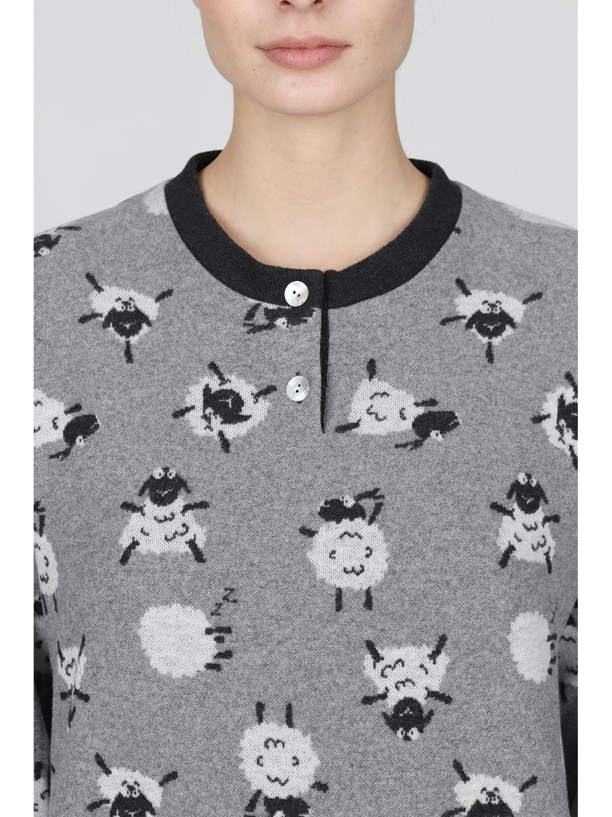 Clarissa pigiama serafino con bordi tuta Pecore Alpina