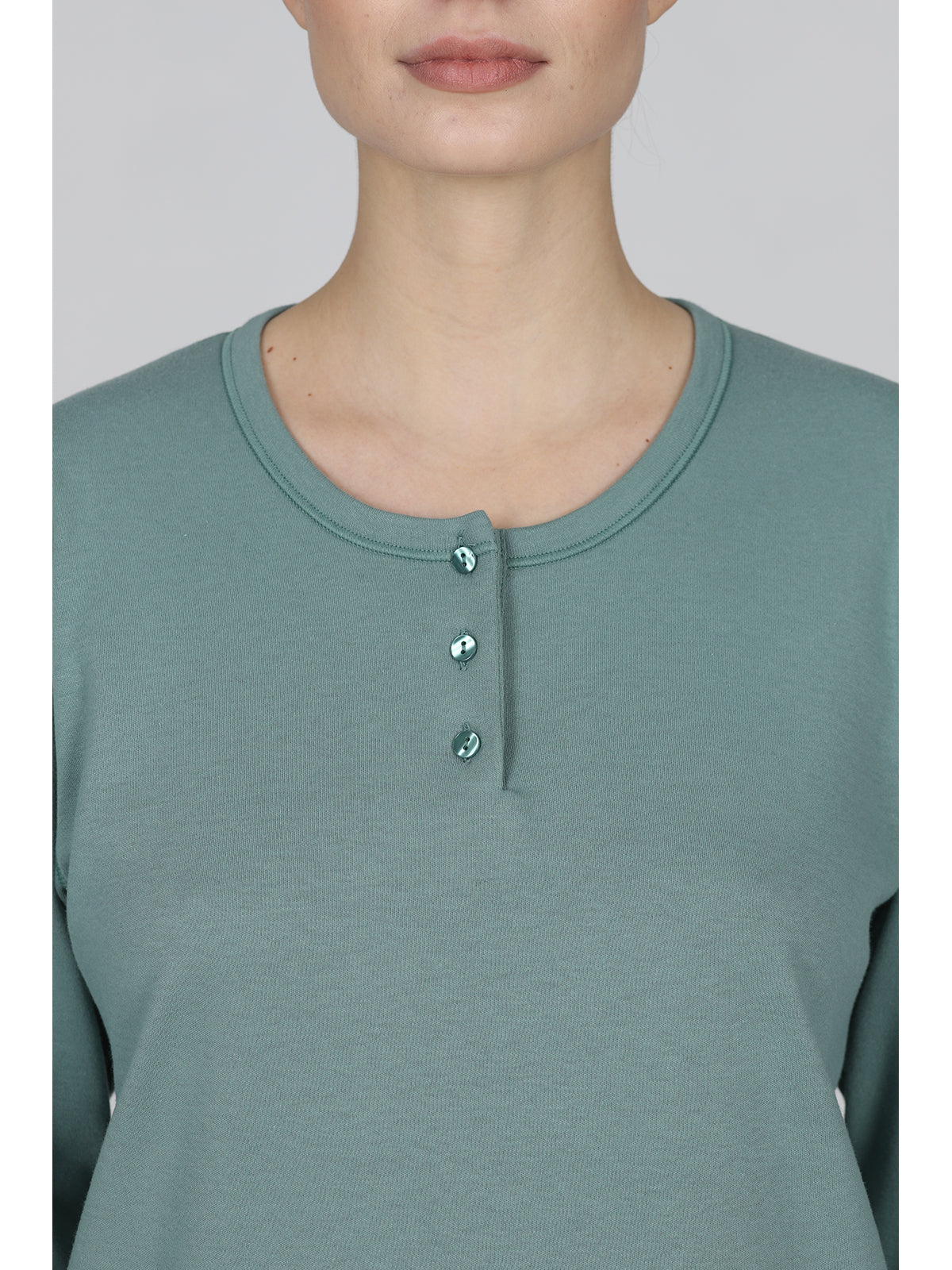 Pigiama lungo serafino tuta in morbido interlock Pois Alpina