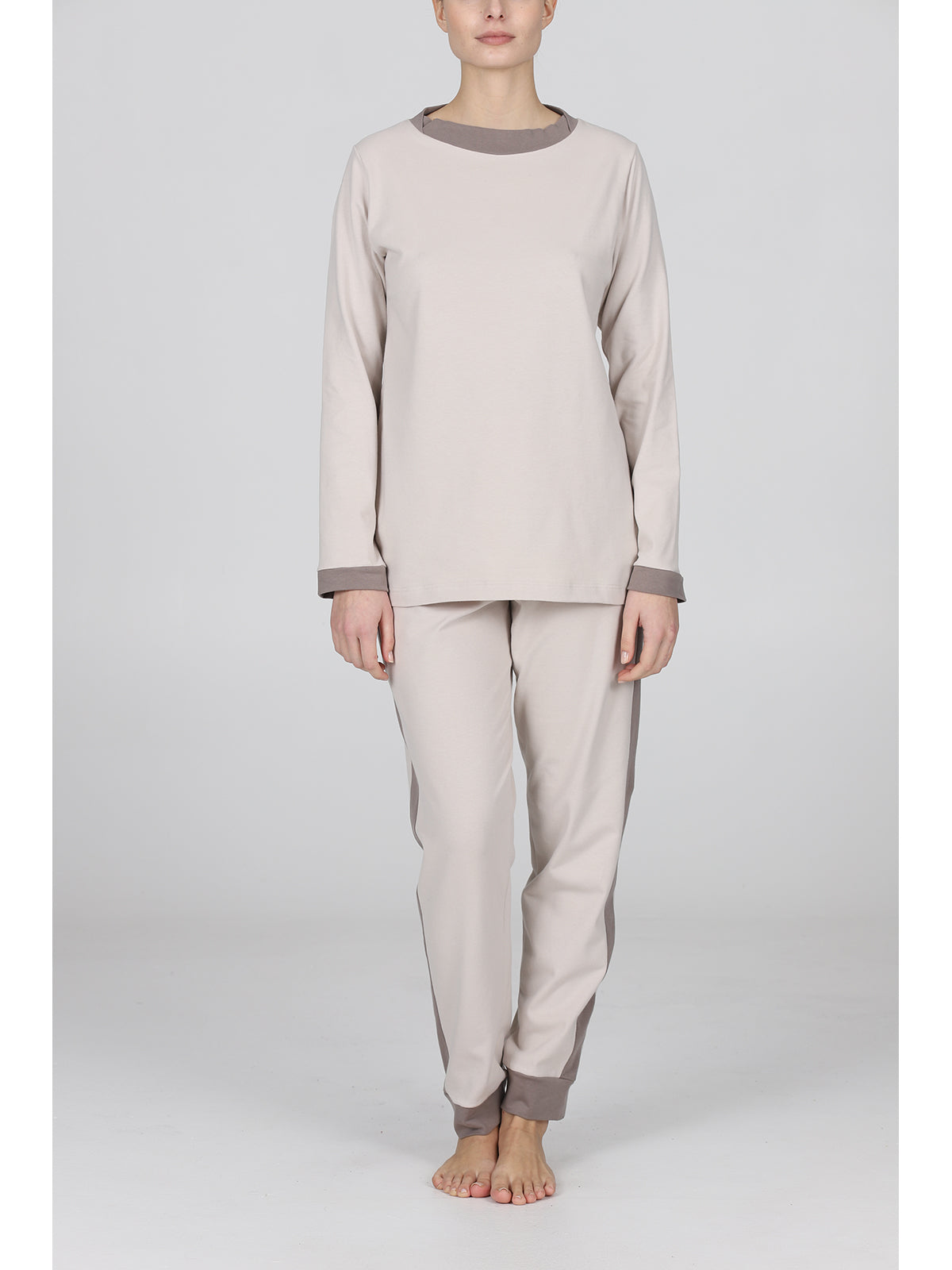 Pigiama girocollo tuta Beige Alpina