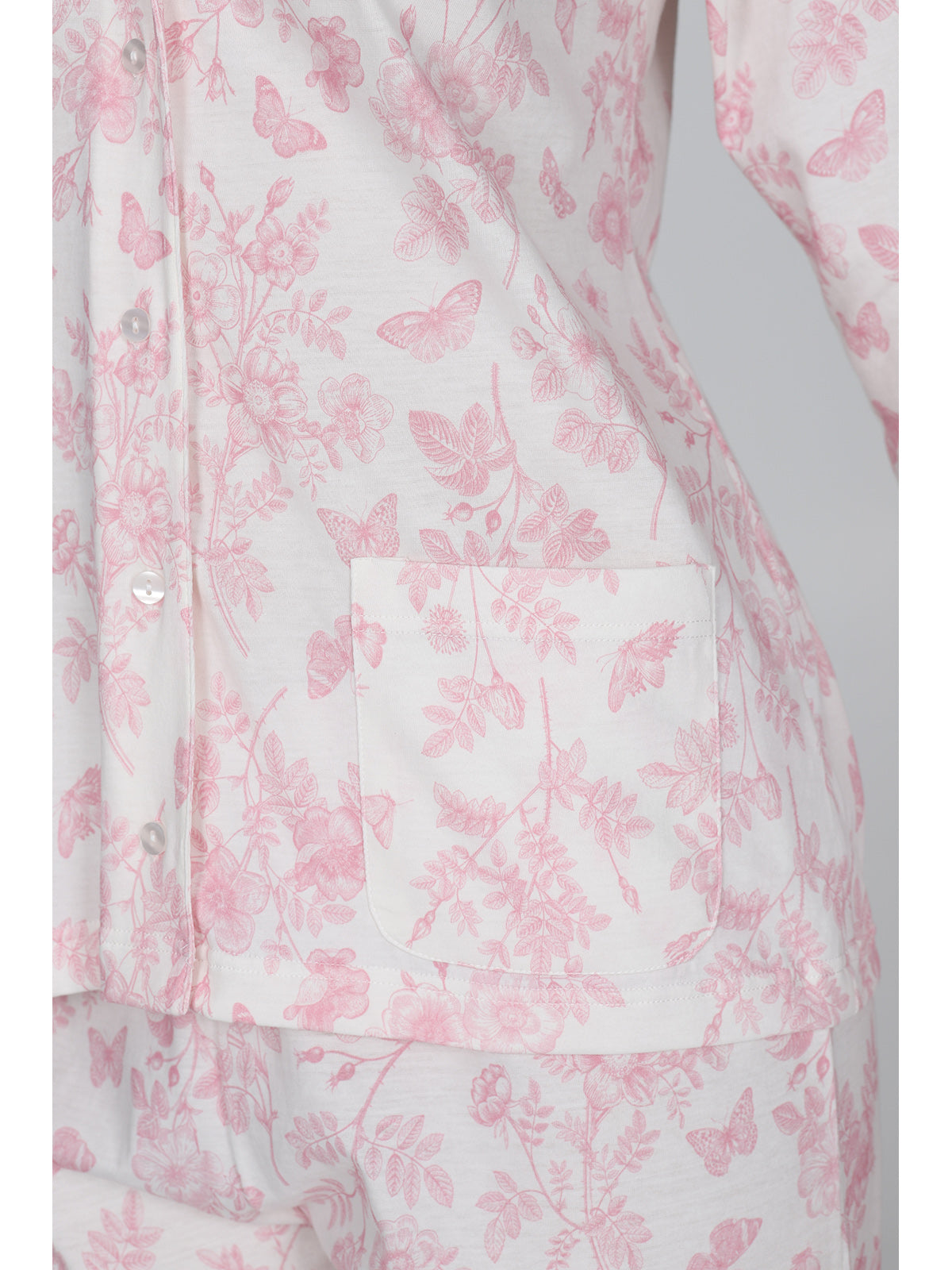 Elegante Pigiama Lungo Cardigan In Cotone
