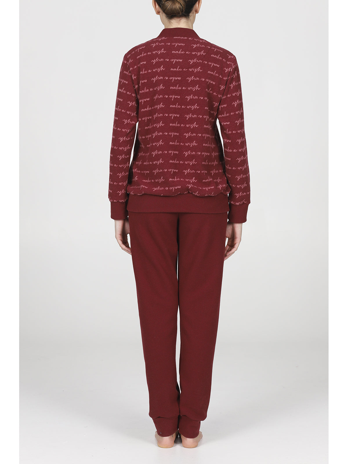 Caldo pigiama in jacquard di cotone