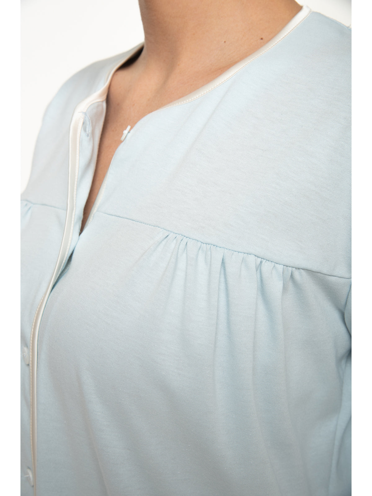 Pigiama lungo cardigan in morbido jersey 100% cotone Acqua Alpina
