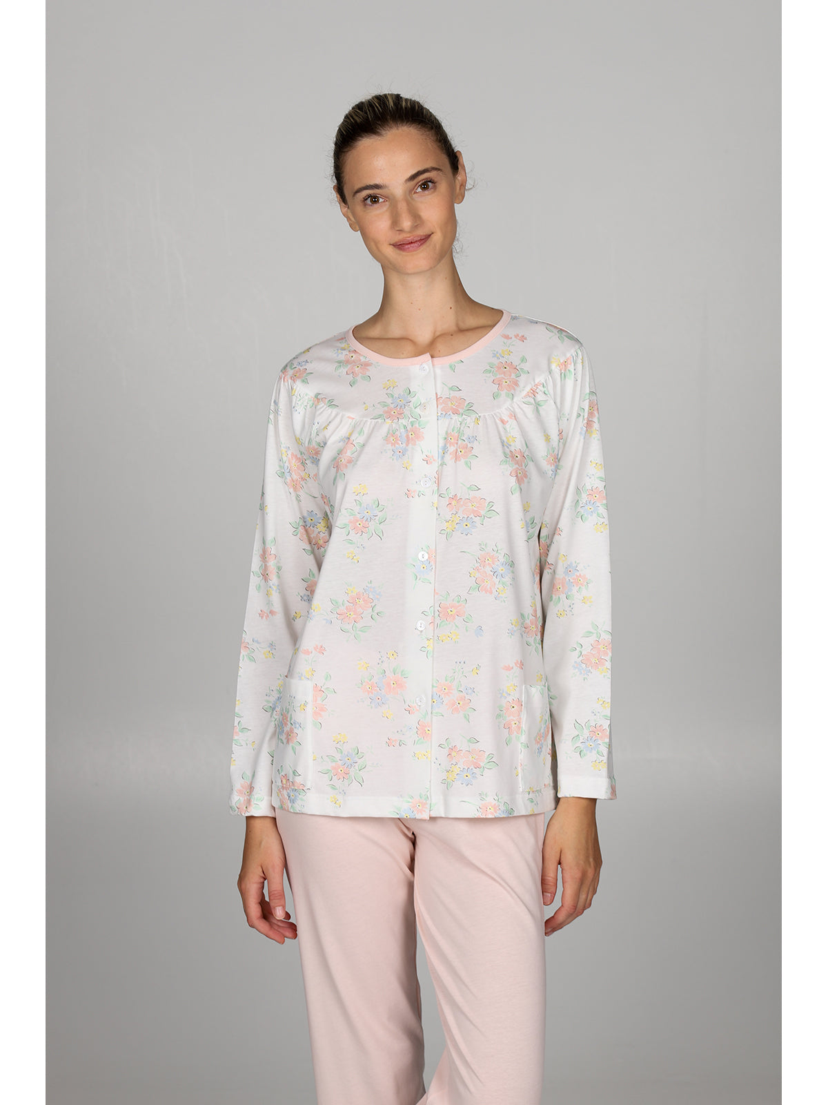 Pigiama lungo cardigan Fiore Alpina