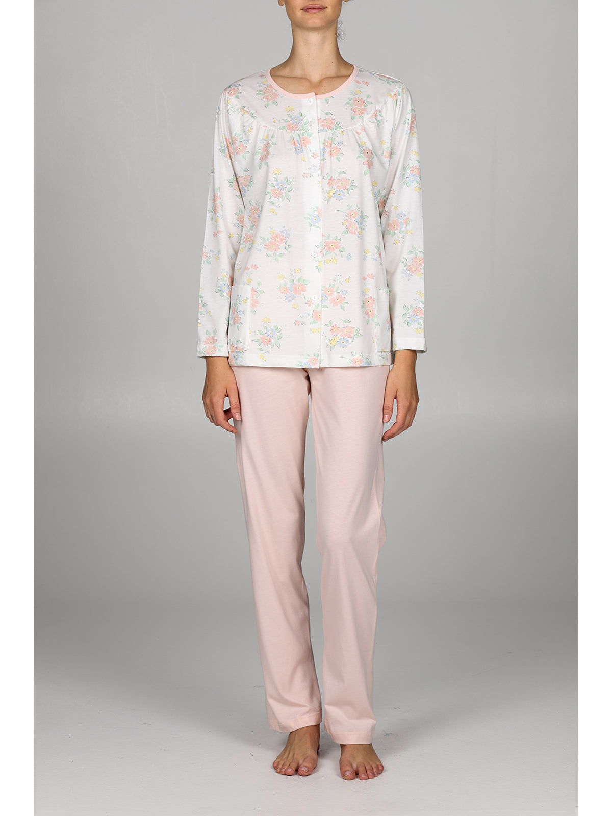 Pigiama lungo cardigan Fiore Alpina
