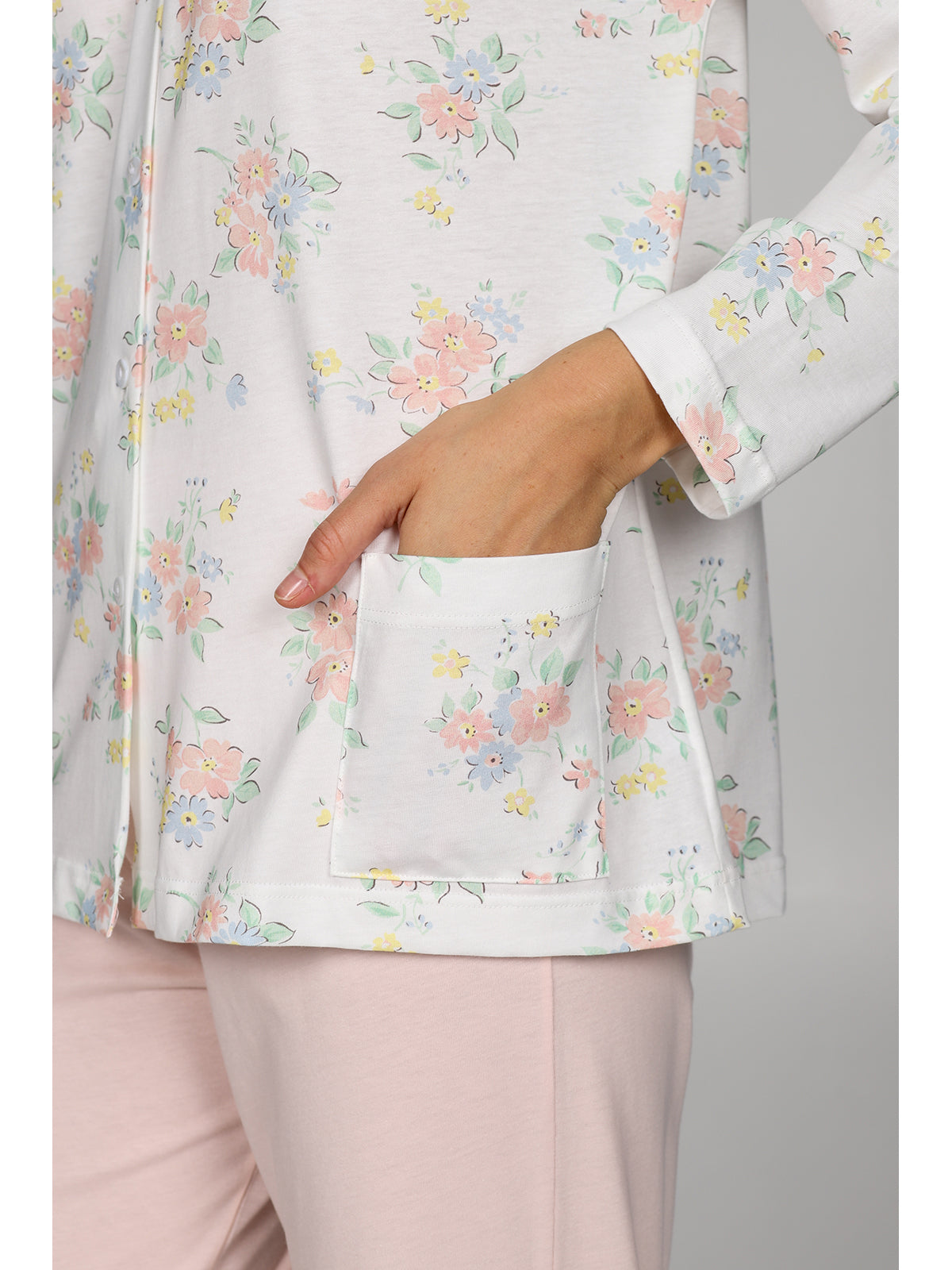 Pigiama lungo cardigan Fiore Alpina