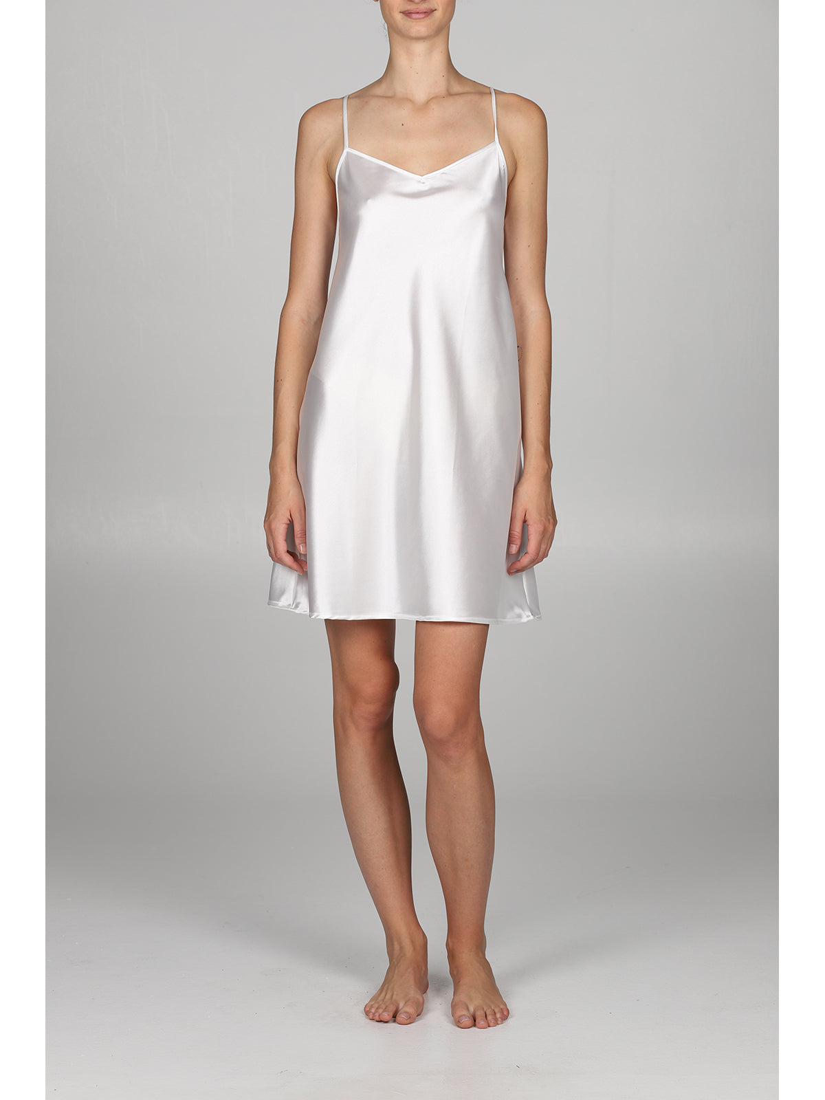 Sottoveste Con Spalline A Top In Lucente Raso