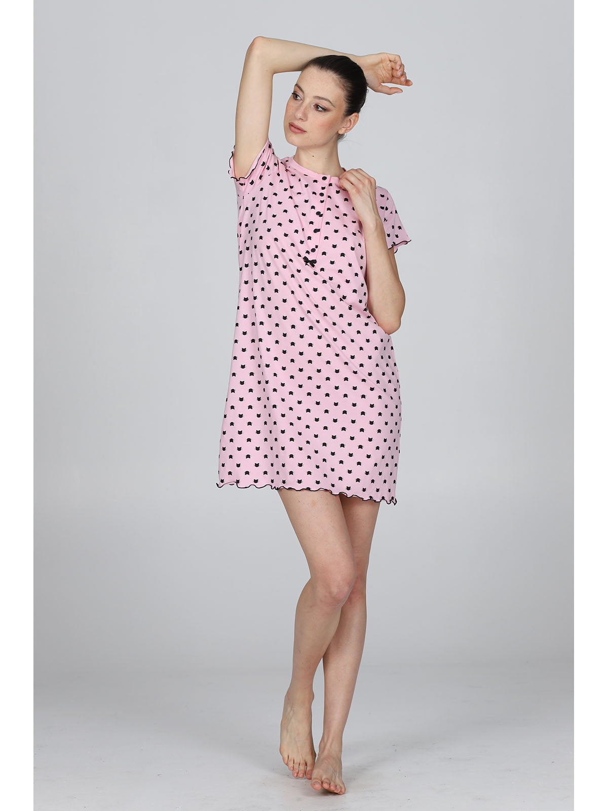 Camicia da notte con fiocco in raso