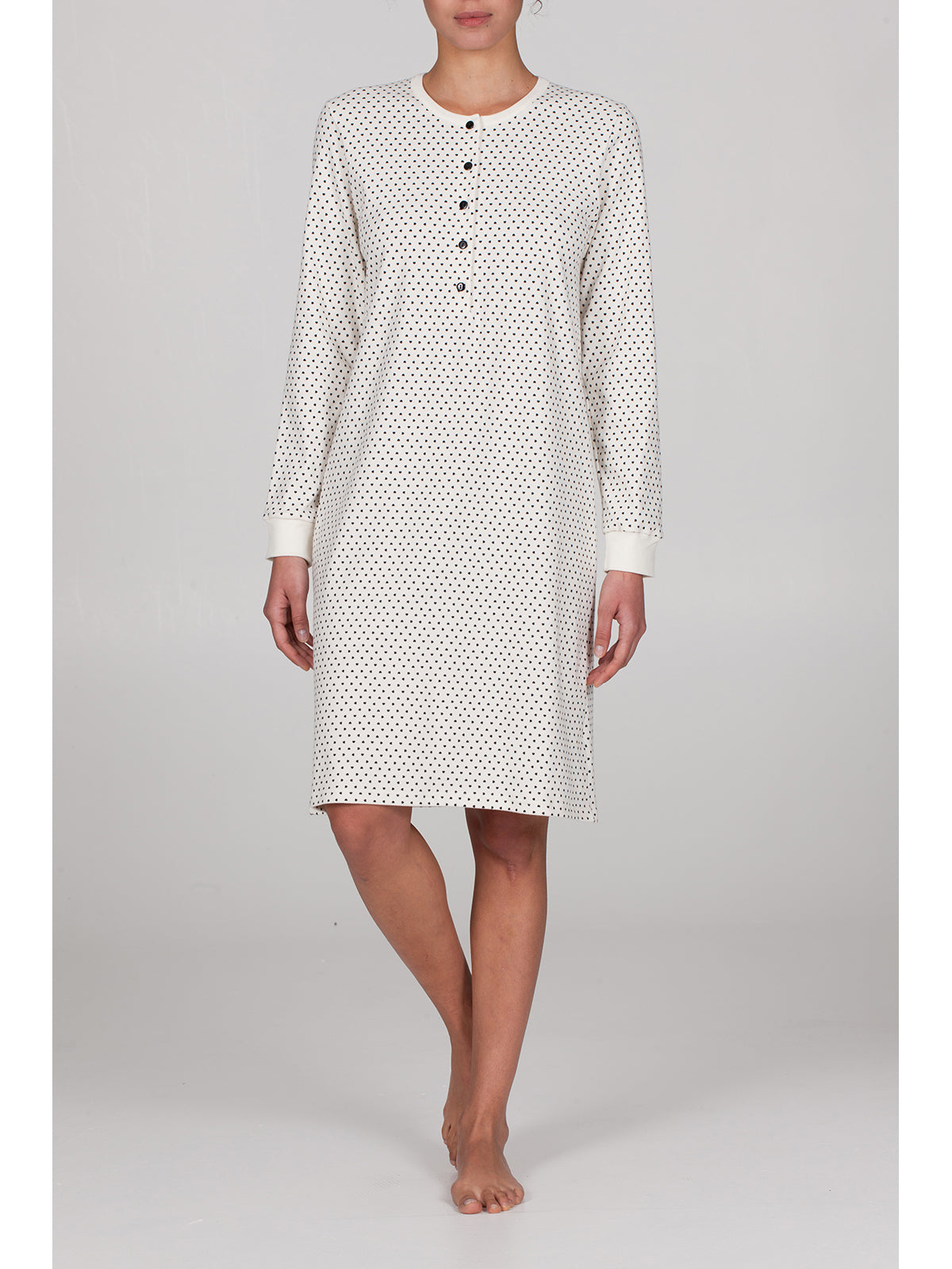 Camicia da notte serafino in traspirante cotone Cuori Alpina