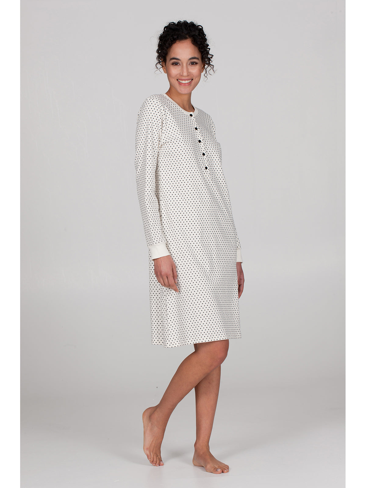 Camicia da notte serafino in traspirante cotone Cuori Alpina