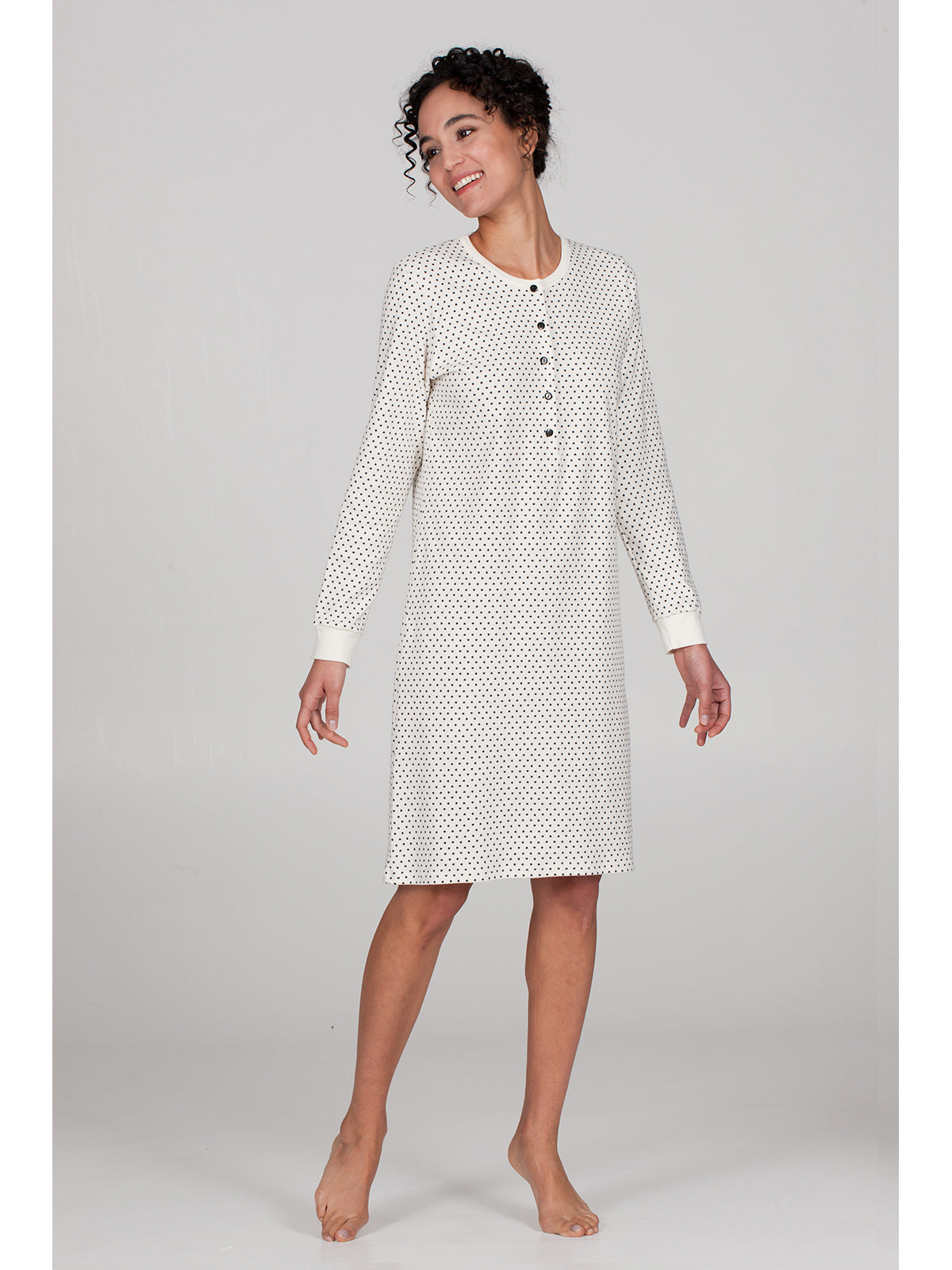 Camicia da notte serafino in traspirante cotone Cuori Alpina