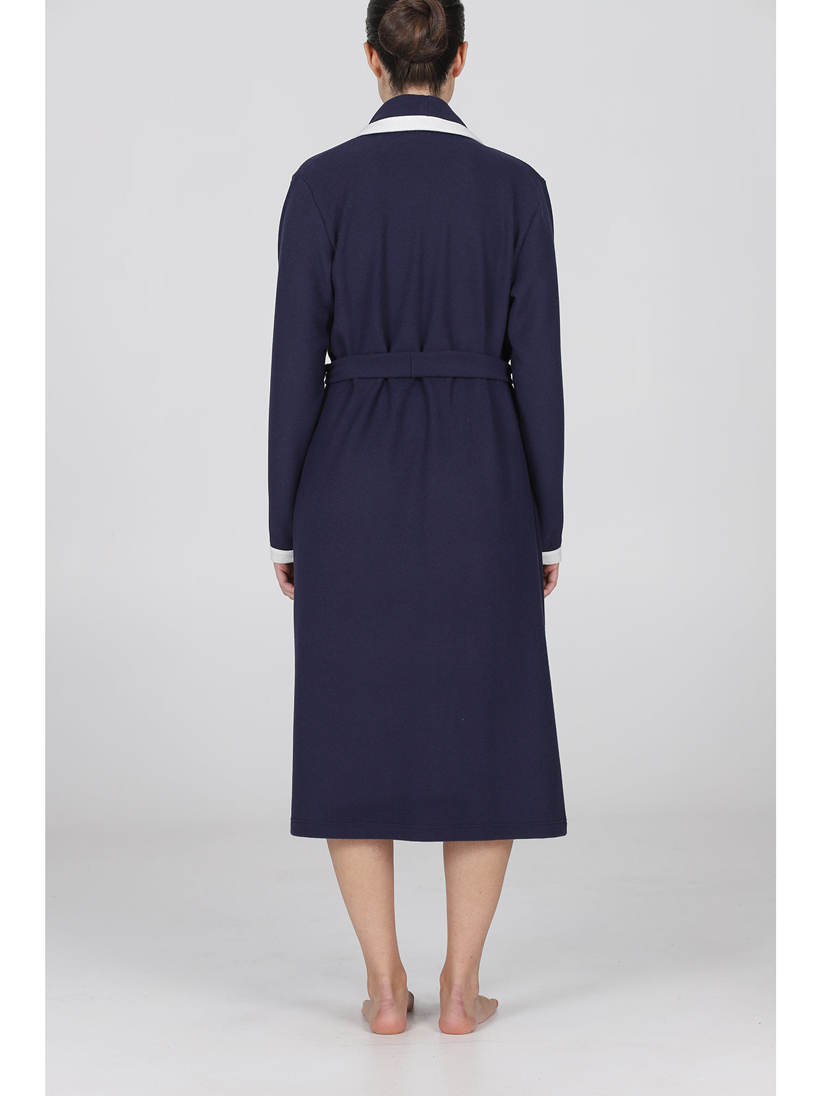 Vestaglia sciallata in caldo pile Blu Alpina