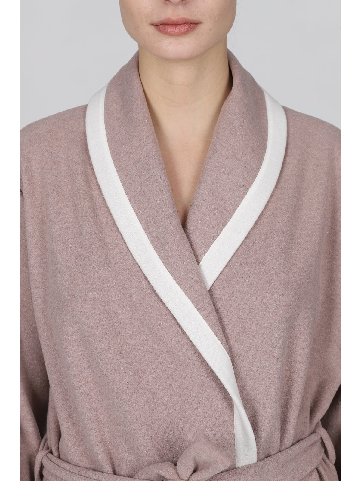 Vestaglia sciallata in caldo pile annbeige Alpina