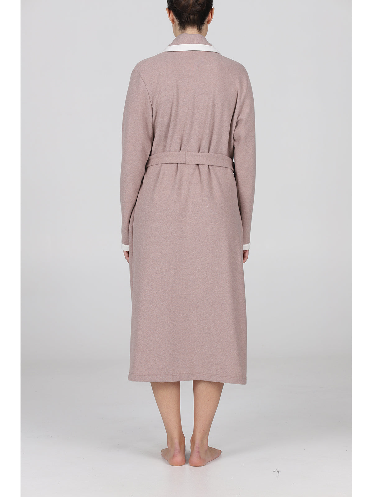 Vestaglia sciallata in caldo pile annbeige Alpina