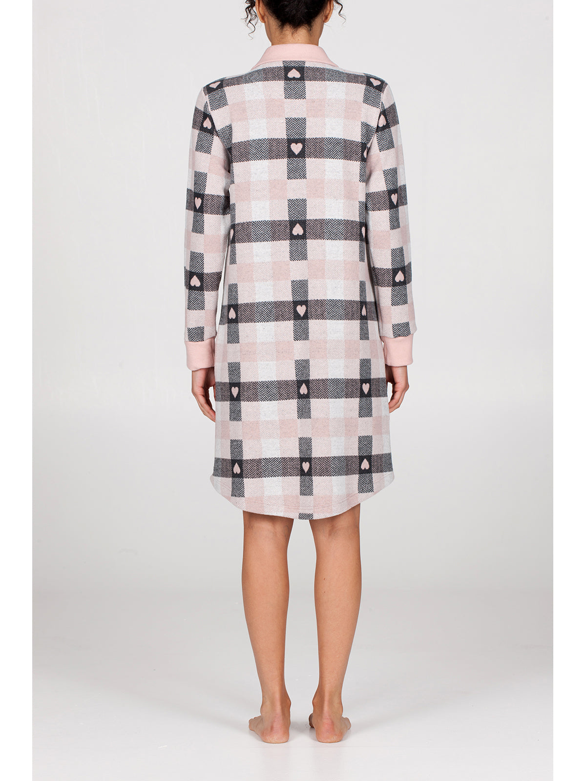 Vestaglia con zip in caldo jacquard di cotone Grig./ros Alpina