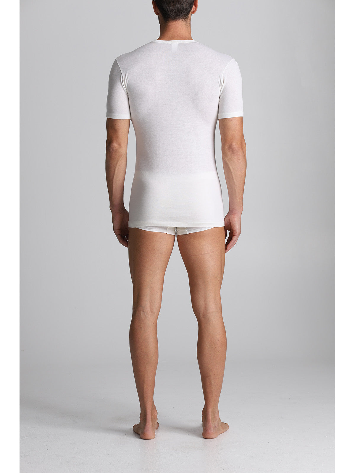 Maglietta mezza manica in lana e cotone Alpina