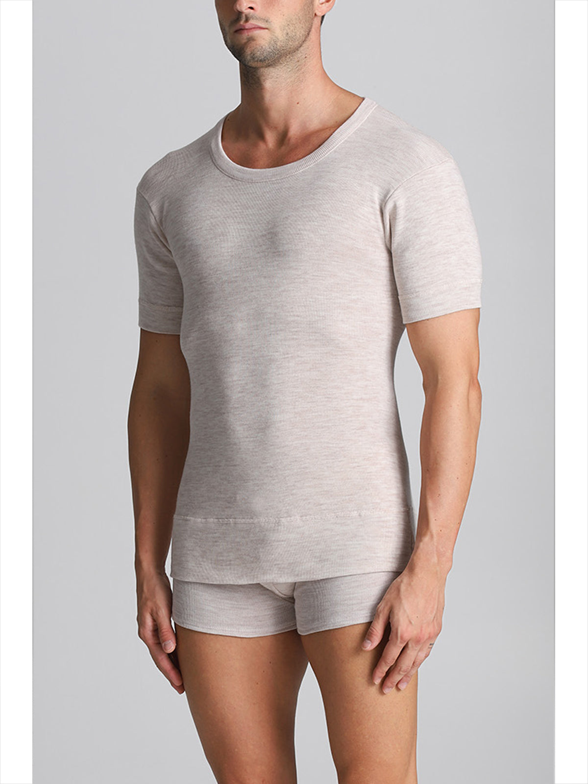 Maglietta mezza manica in misto lana Alpina