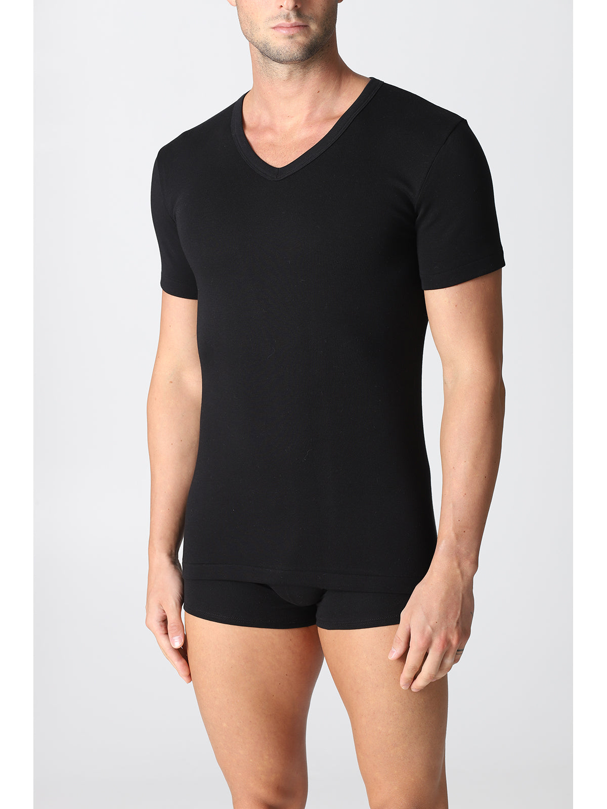 Maglietta collo v in cotone felpato Alpina