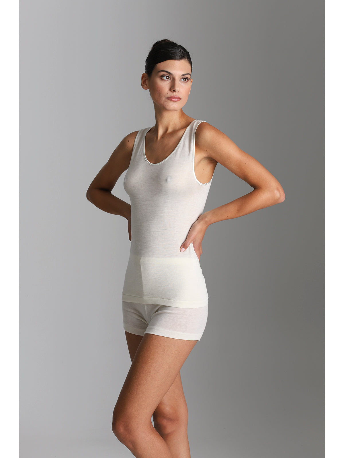 Canotta Donna In Raso Elasticizzato - Top Elegante Con Spalline Sottili - Foto 7