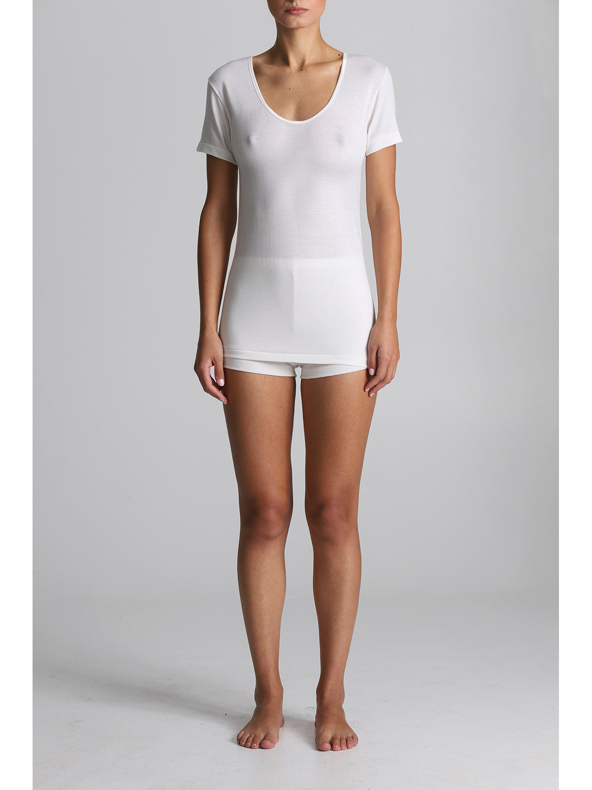 Maglia cotone e lana traspirante corte minimal Alpina Intimo