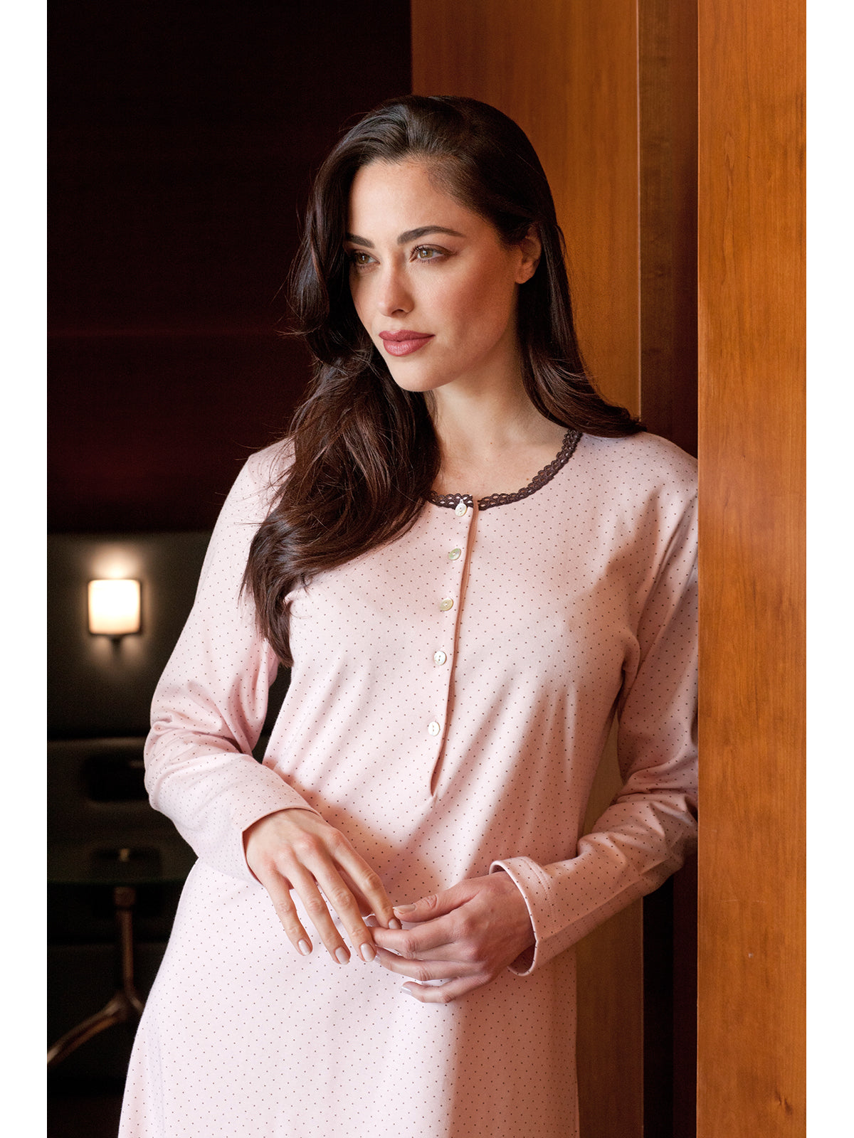 Camicia da notte in interlock di puro cotone Alpina