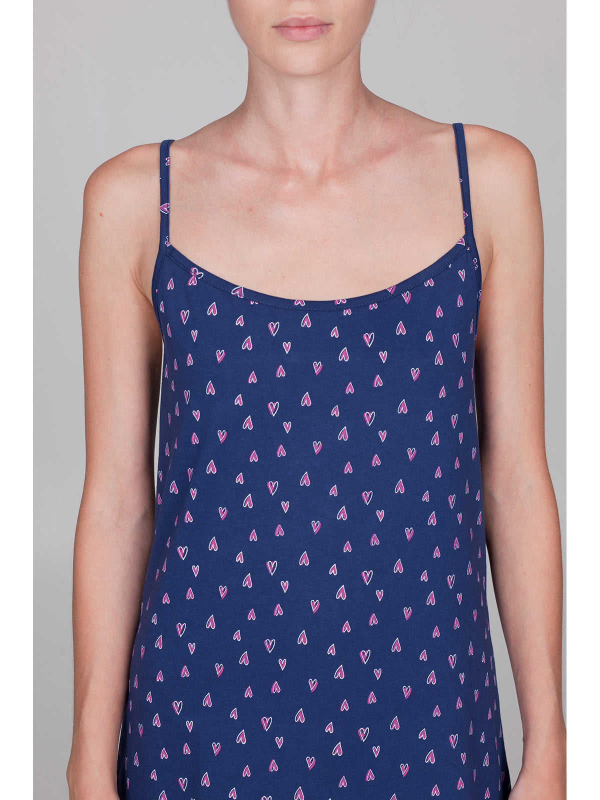 Camicia da notte top in puro cotone pettinato Alpina