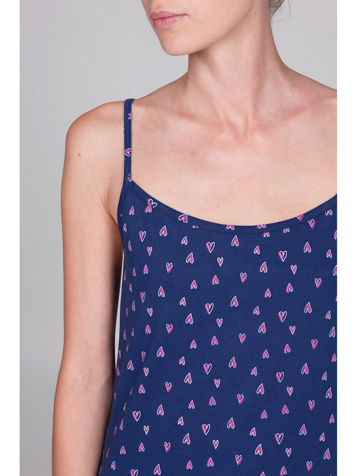 Camicia da notte top in puro cotone pettinato Alpina
