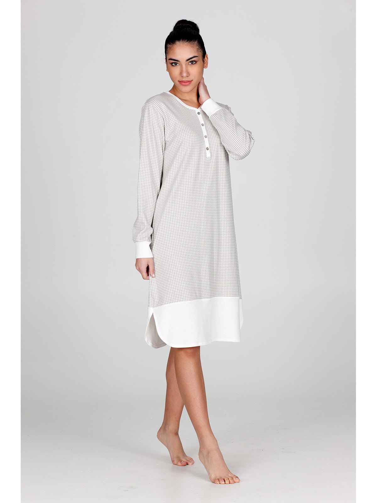 Camicia da notte in interlock di puro cotone Alpina