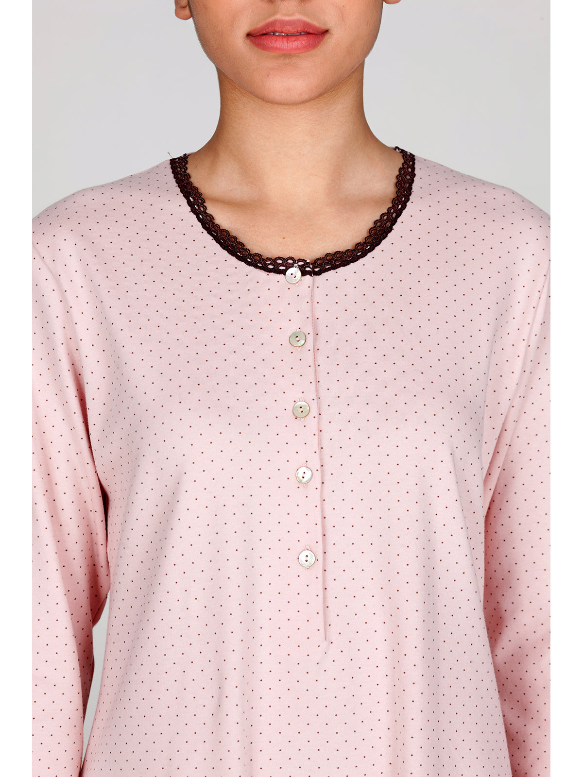 Camicia da notte in interlock di puro cotone Alpina