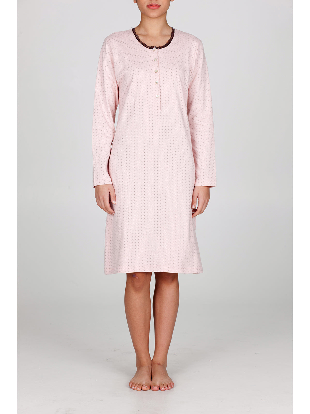 Camicia da notte in interlock di puro cotone Alpina