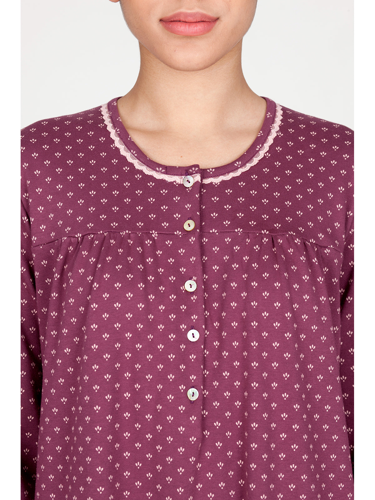 Camicia da notte in interlock di puro cotone Alpina