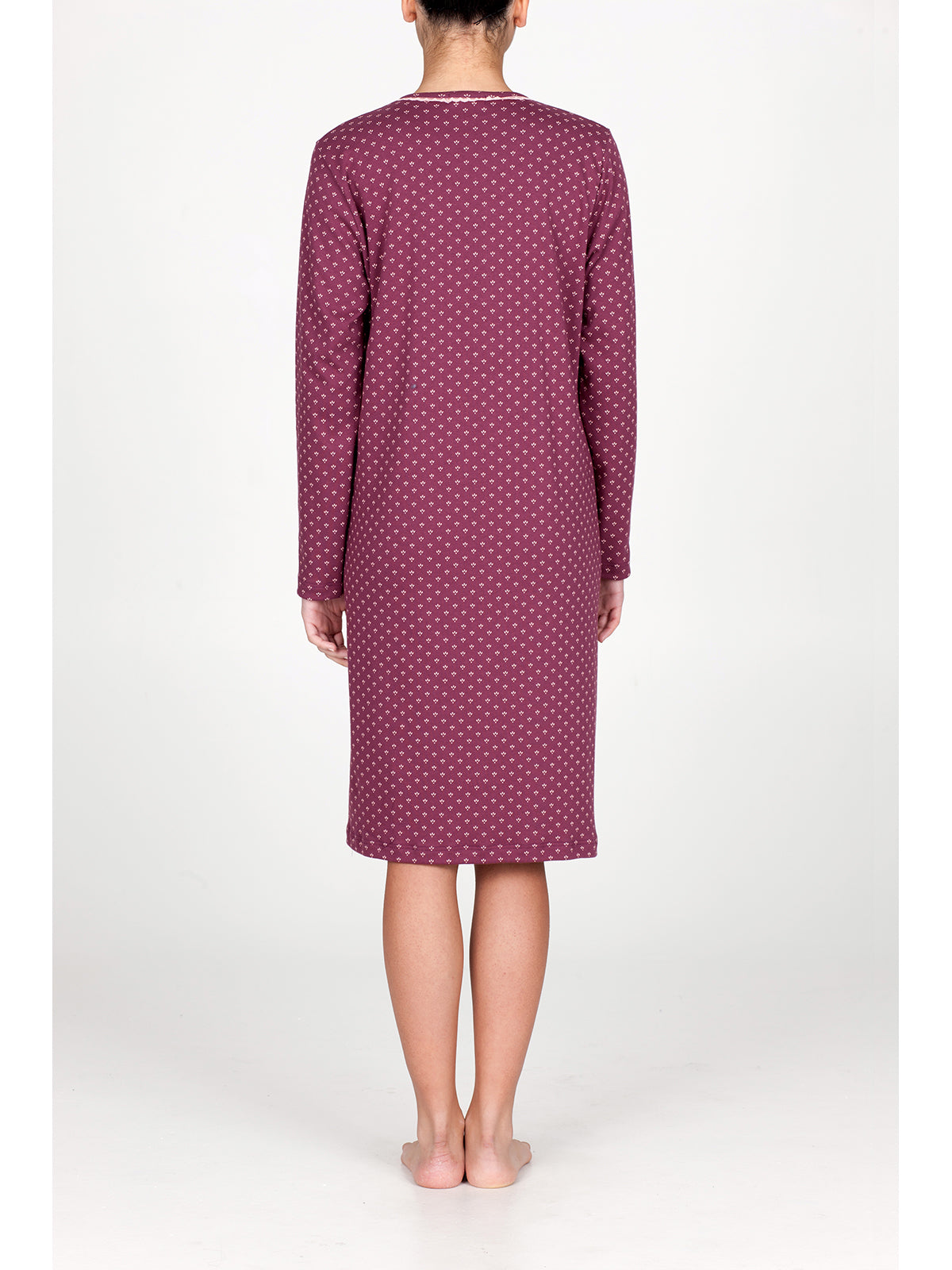 Camicia da notte in interlock di puro cotone Alpina