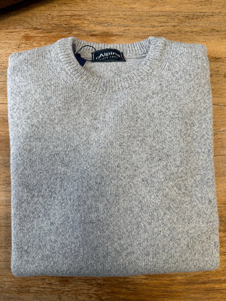 Maglia moulinè grigia in pura lana