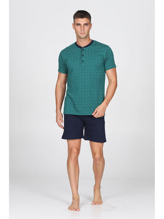 Fresco Pigiama In Puro Cotone Pettinato